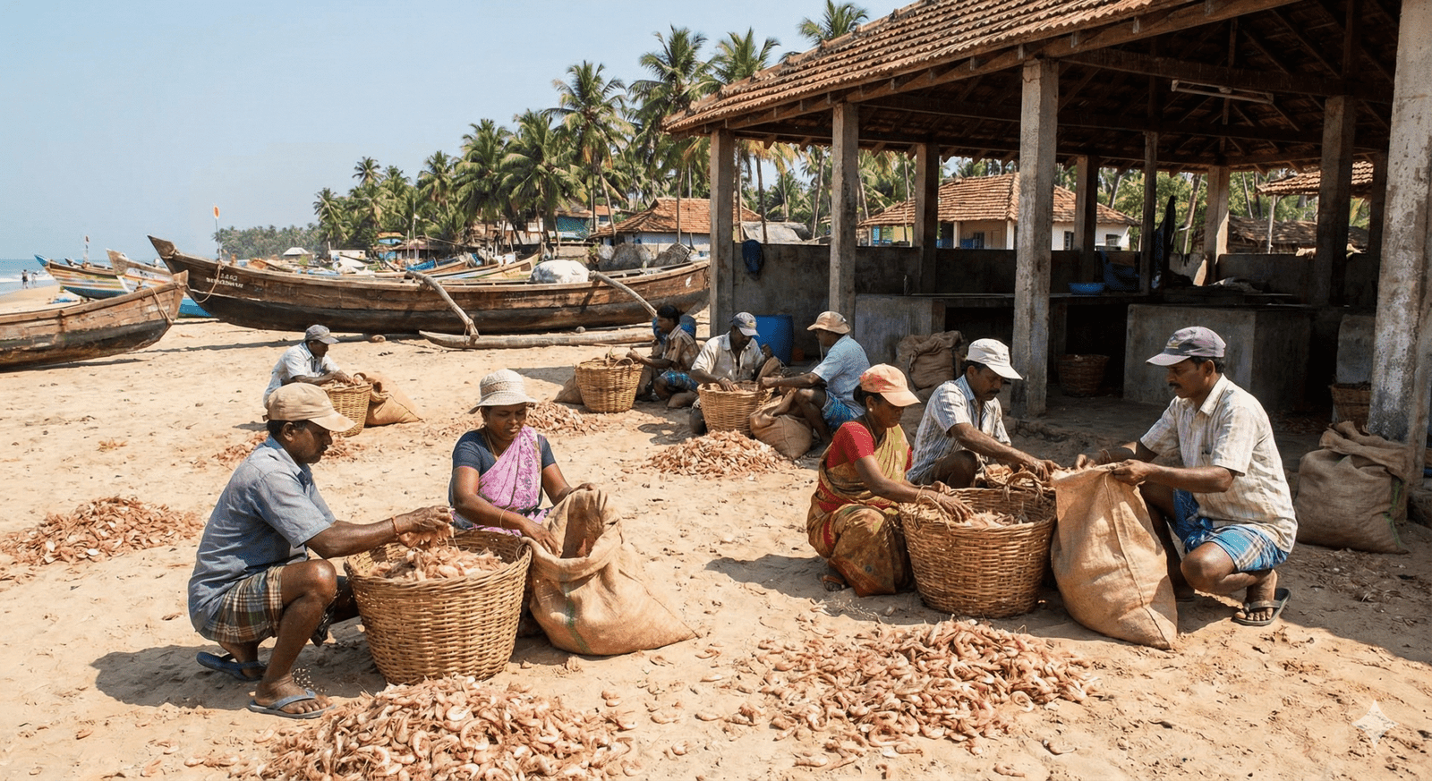 Collected fresh from coastal processing units